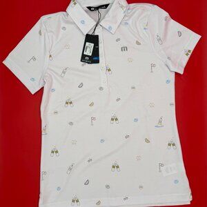 Travis Mathew x High Noon Cocktail Men's Small White Golf Polo NWT